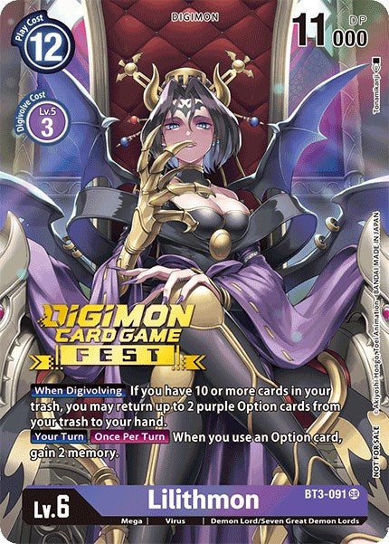 Lilithmon [BT3-091] (Digimon Card Game Fest 2022) [Promociones especiales de lanzamiento de sobres]