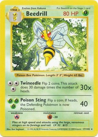 Beedrill (17/102) [Set Básico Shadowless Ilimitado]