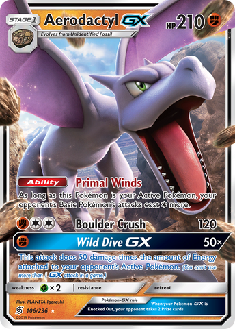 Aerodactyl GX (106/236) [Sol y Luna: Mentes Unidas]