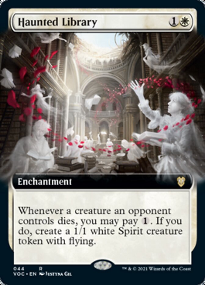 Biblioteca Embrujada (Arte Extendido) [Innistrad: Comandante de Vega Carmesí]