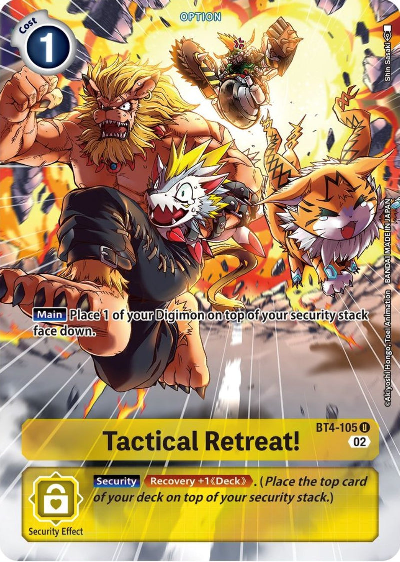 ¡Retirada táctica! [BT4-105] (Arte Alternativo) [Starter Deck: Beelzemon Advanced Deck Set]