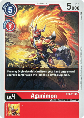 Agunimon [BT4-011] [Promociones del pre-lanzamiento de Great Legend]