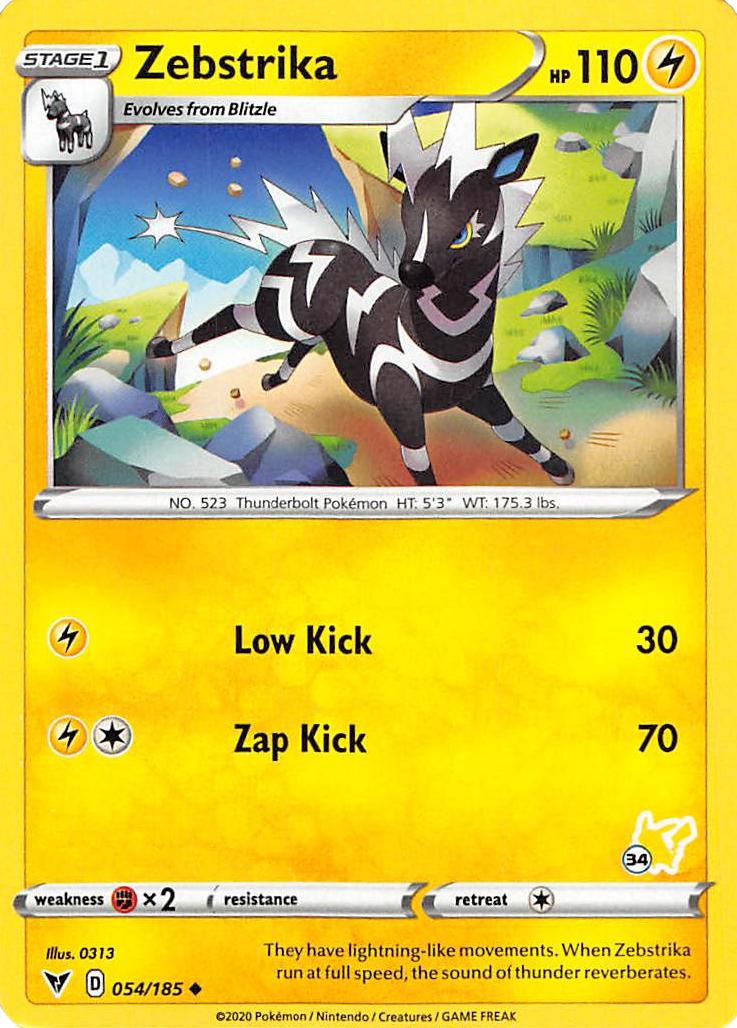 Zebstrika (054/185) (Sello de Pikachu n.º 34) [Battle Academy 2022]