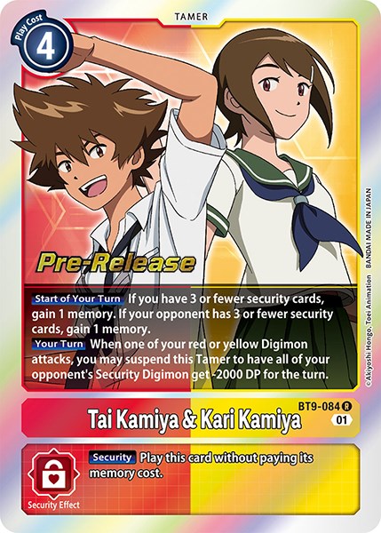 Tai Kamiya y Kari Kamiya [BT9-084] [Promos de Prerelease X Record]