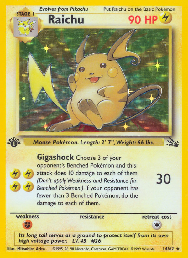 Raichu (14/62) [Fossile 1re édition]
