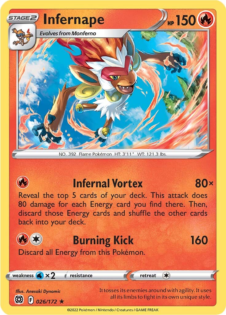 Infernape (026/172) (Exclusiva de Baraja Temática) [Espada y Escudo: Estrellas Brillantes]