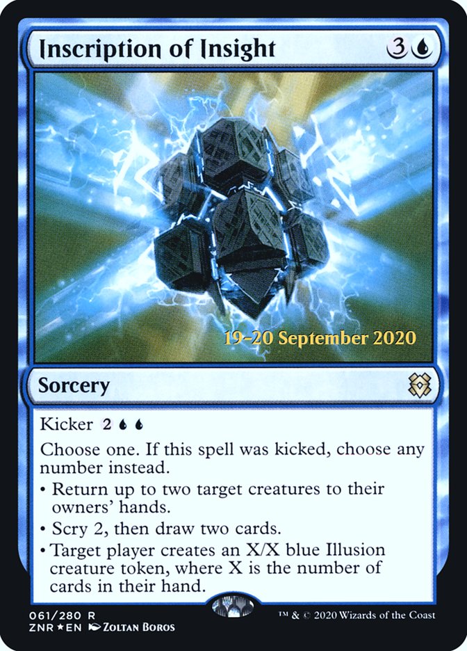 Inscripción de la Perspicacia [Promos de Prerelease de Zendikar Rising]