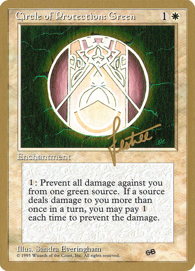 Cercle de Protection : Vert (Bertrand Lestree) (SB) (4ED) [Pro Tour Collector Set]