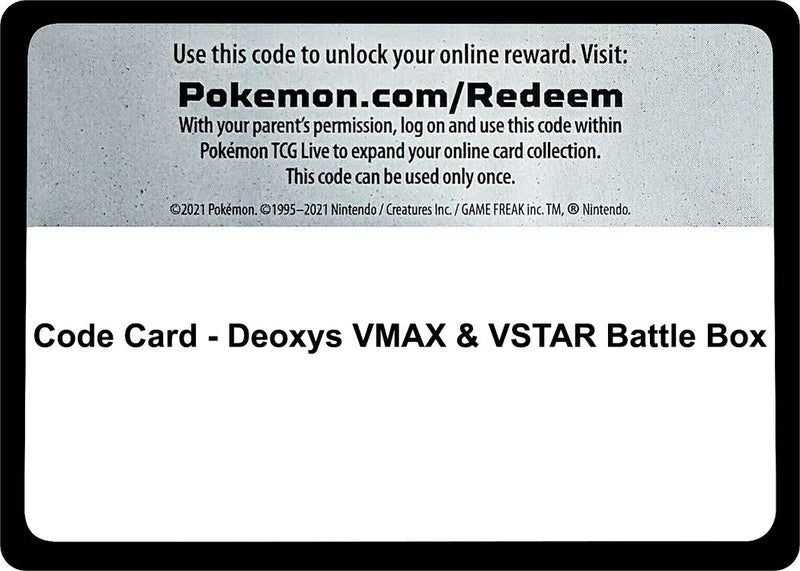 Image for Code Card - Deoxys VMAX & VSTAR Battle Box (MCAP) - Pokemon