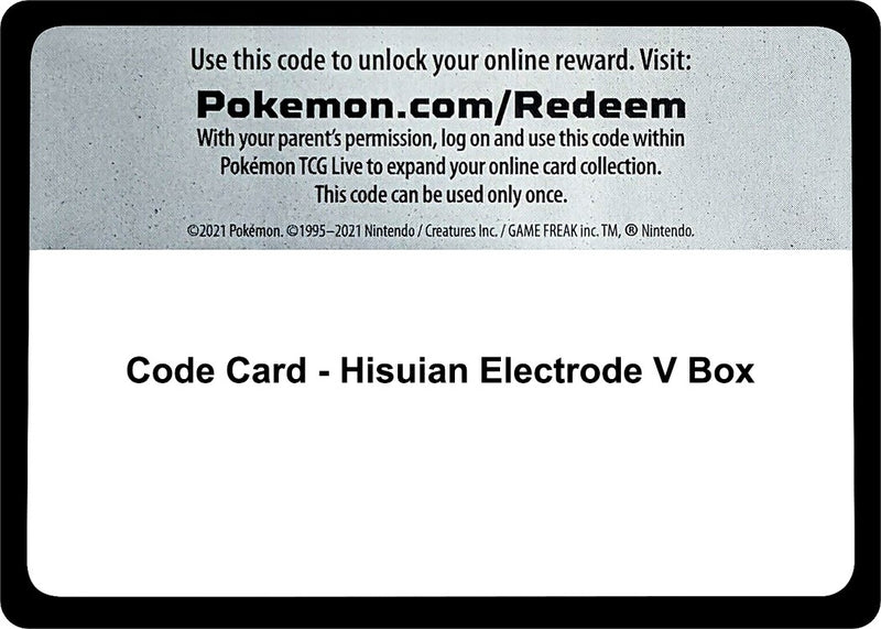 Image for Code Card - Hisuian Electrode V Box (MCAP) - Pokemon