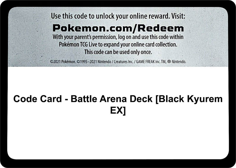 Image for Code Card - Battle Arena Deck [Black Kyurem EX] - Pokemon