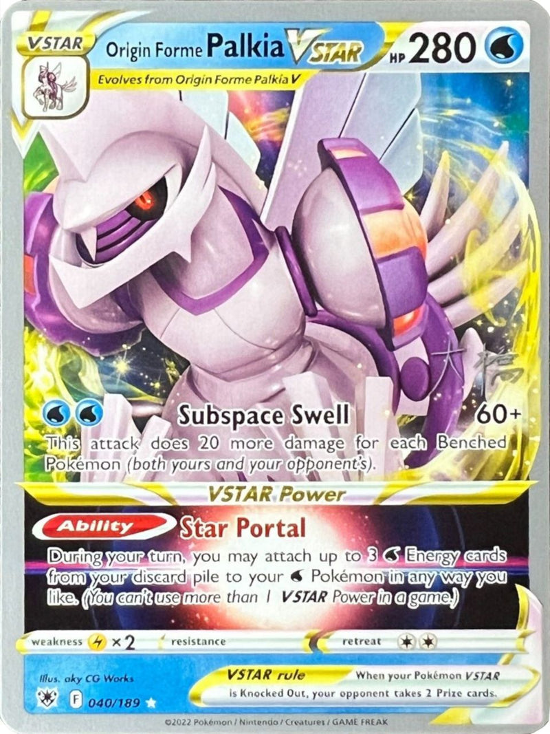Palkia Origen VSTAR (040/189) (Palkia Jinete Glacial - Rikuto Ohashi) [Campeonato Mundial 2022]