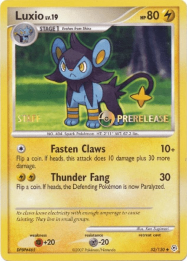 Luxio (52/130) (Promoción de Prelanzamiento para Personal) [Nintendo: Promocionales Estrella Negra]