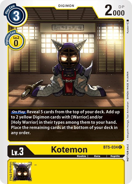 Kotemon [BT5-034] (Tamer Party Vol. 5) [Promocionales de Battle of Omni]