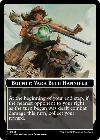 Bounty: Vara Beth Hannifer // Reglas de la Recompensa Ficha de dos caras [Outlaws of Thunder Junction Fichas de Comandante]