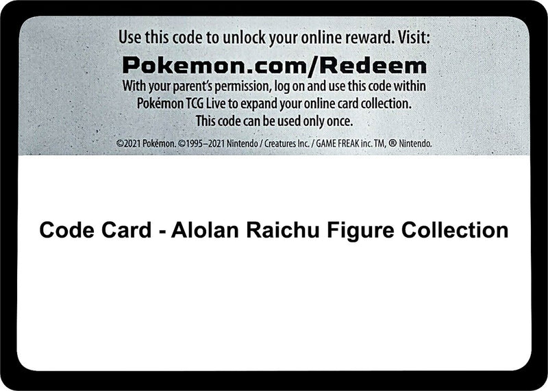 Image for Code Card - Alolan Raichu Figure Collection (MCAP) - Pokemon