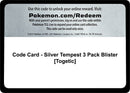 Image for Code Card - Silver Tempest 3 Pack Blister [Togetic] - Pokemon