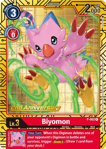 Biyomon [P-002] (Set de Cartas 2.º Aniversario) [Cartas Promocionales]