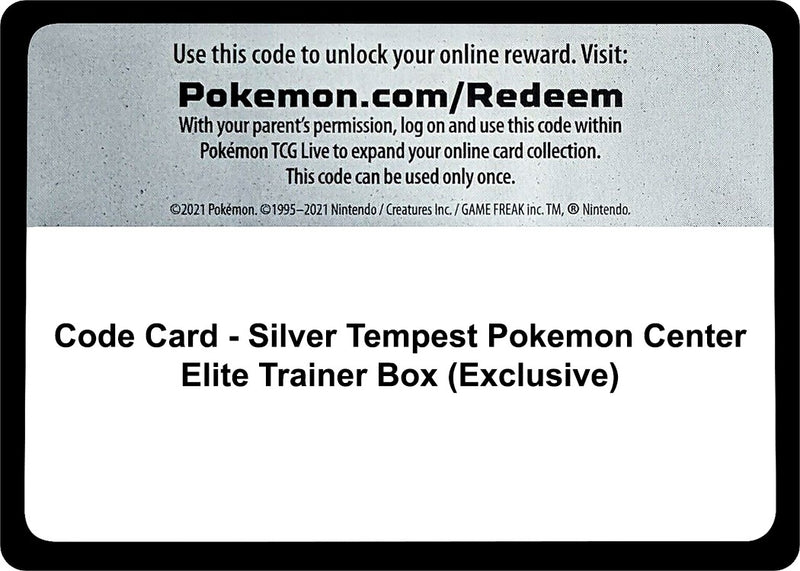Image for Code Card - Silver Tempest Pokemon Center Elite Trainer Box (Exclusive) - Pokemon