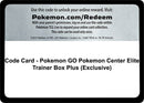 Image for Code Card - Pokemon GO Pokemon Center Elite Trainer Box Plus (Exclusive) - Pokemon