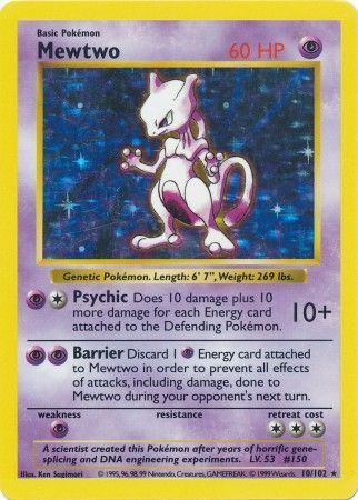 Mewtwo (10/102) [Set de Base sans ombre illimité]