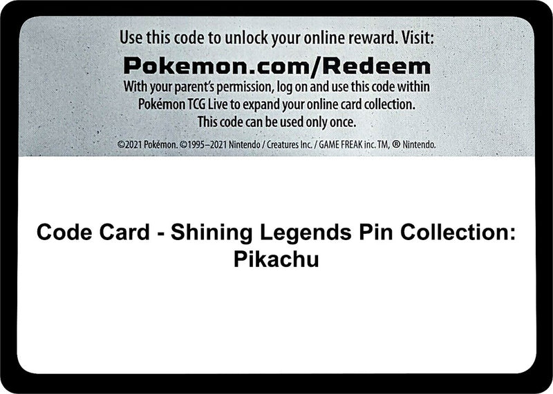 Image for Code Card - Shining Legends Pin Collection: Pikachu - Pokemon