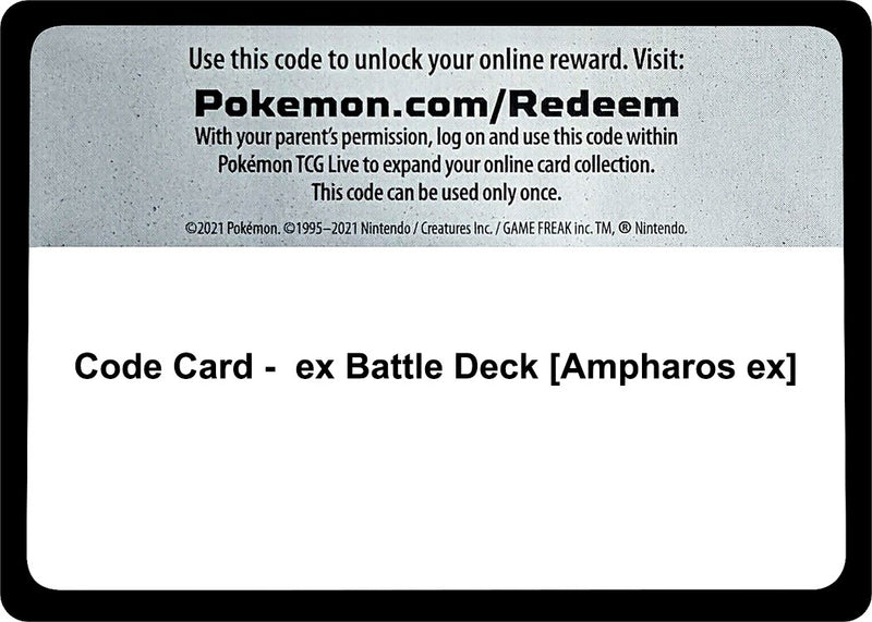 Image for Code Card - ex Battle Deck [Ampharos ex] (MCAP) - Pokemon