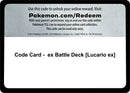 Image for Code Card - ex Battle Deck [Lucario ex] (MCAP) - Pokemon