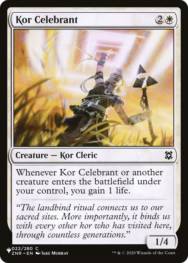 Celebrante Kor [La lista]
