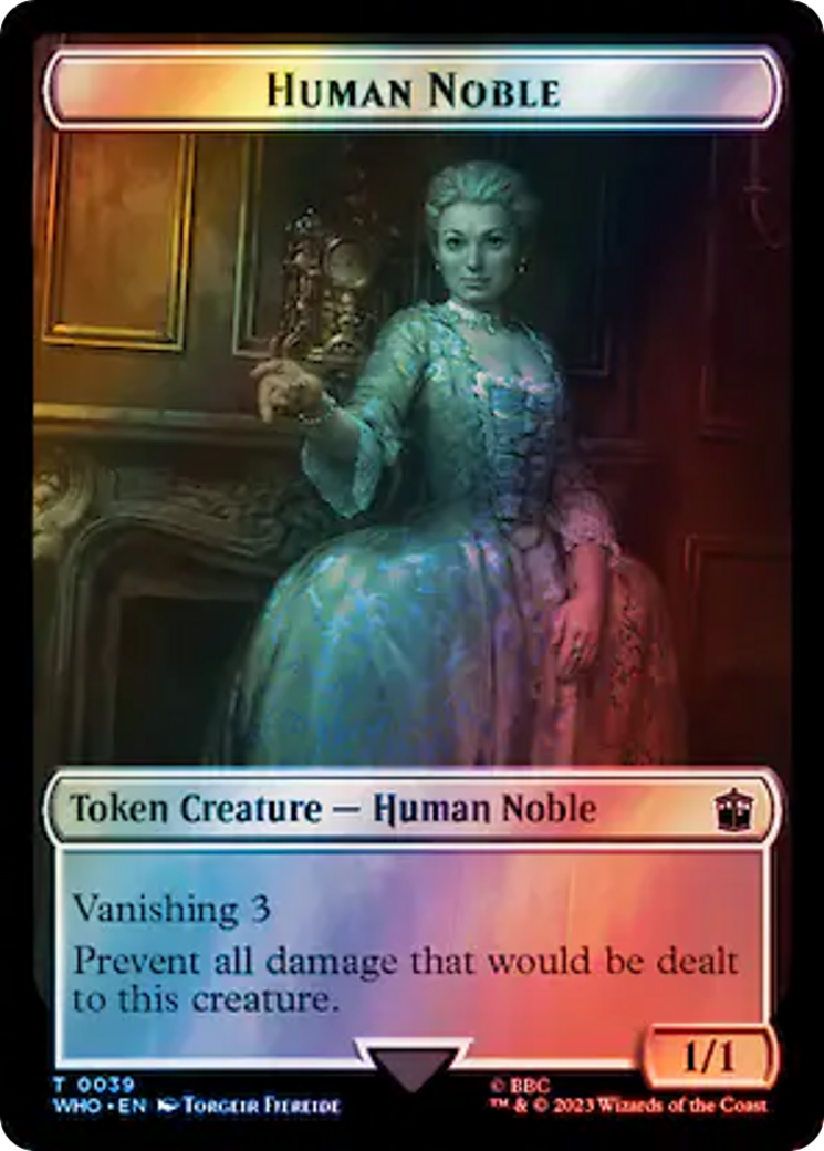 Noble humain // Jeton de trésor (0062) Jeton double face (Surge Foil) [Jetons Doctor Who]