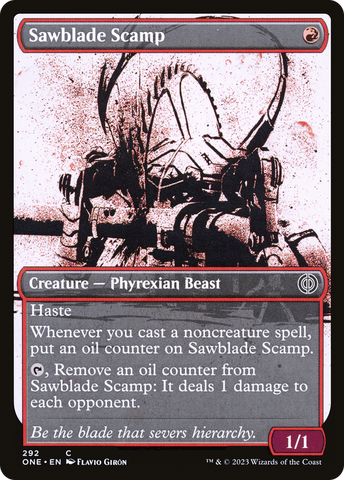 Scamp de sierra dentada (Icor de exhibición) [Phyrexia: All Will Be One]