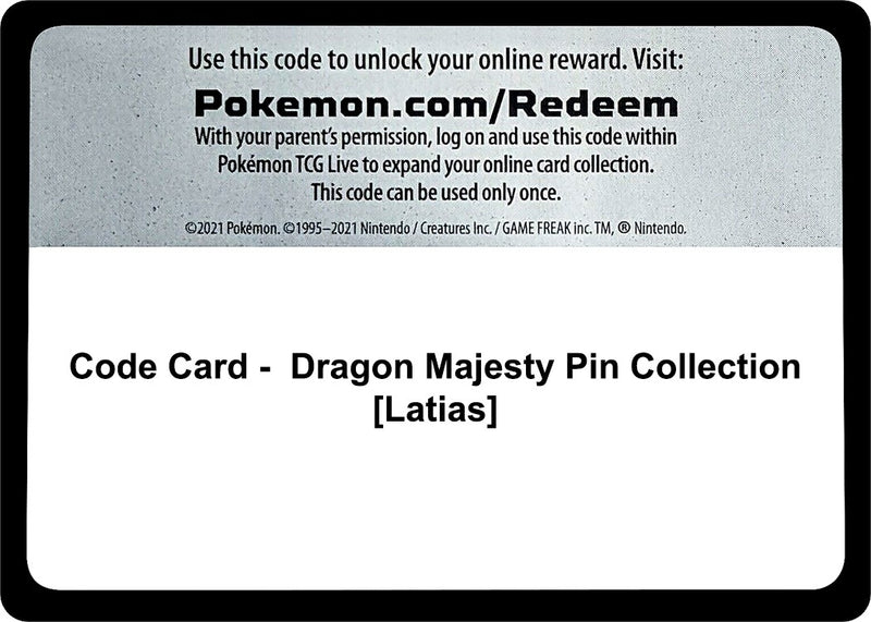 Image for Code Card - Dragon Majesty Pin Collection [Latias] - Pokemon