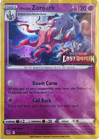 Zoroark de Hisui (076/196) (Sello de Origen Perdido) [Espada y Escudo: Origen Perdido]