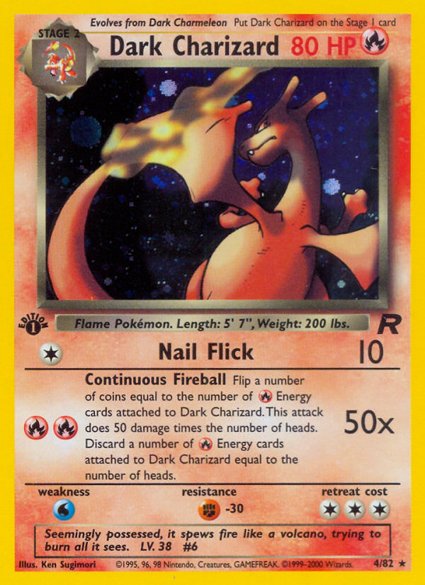 Dracaufeu Obscur (4/82) [Team Rocket 1ère Édition]