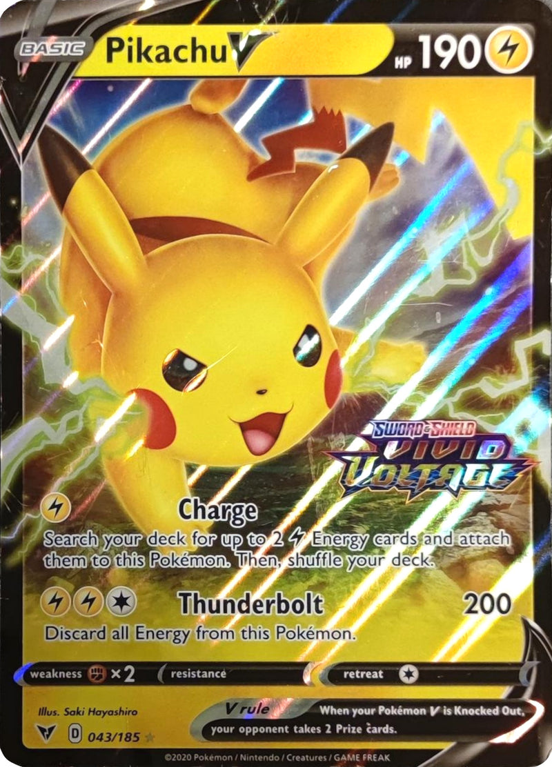 Pikachu V (043/185) (Sello Voltaje Vívido) [Espada y Escudo: Voltaje Vívido]
