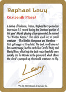 Biografía de Raphael Levy [Mazo de Campeonato Mundial 2002]