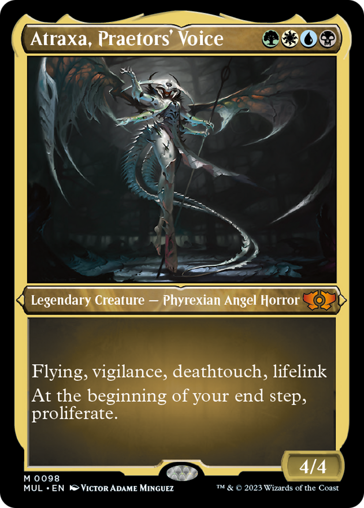 Atraxa, la Voz de los Praetors (Grabado foil) [Leyendas del Multiverso]