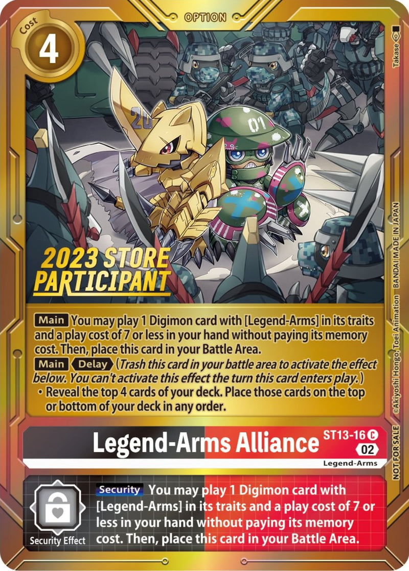 Alianza de Armas Legendarias [ST13-16] (Participante de Tienda 2023) [Mazo de Inicio: Promos de Ragnaloardmon]