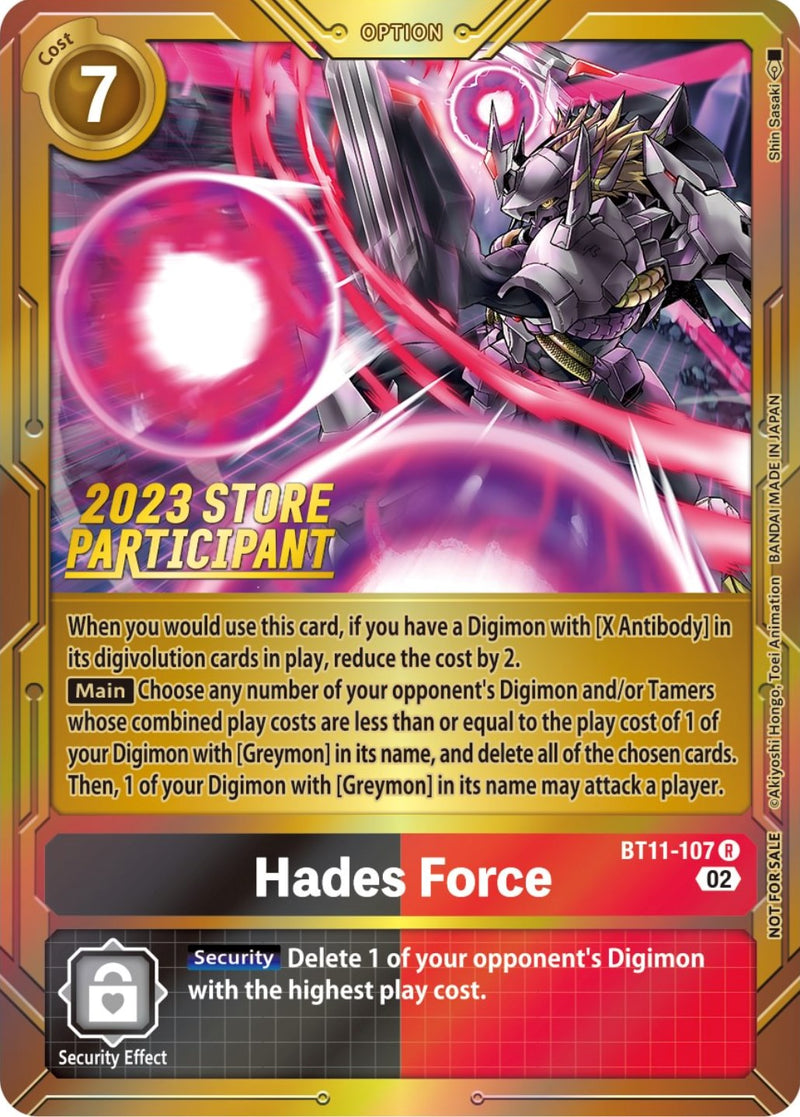 Fuerza Hades [BT11-107] (Participante de Tienda 2023) [Promocionales Fase Dimensional]