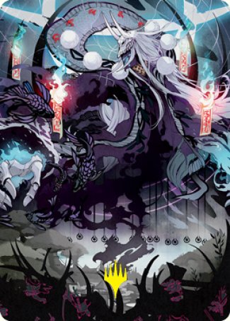 Carte artistique Écho du hurlement mortel (Signature estampée or) [Série artistique Kamigawa : Dynastie Néon]