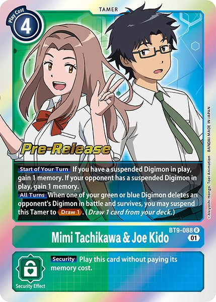 Mimi Tachikawa y Joe Kido [BT9-088] [Promos de Pre-Lanzamiento de X Record]