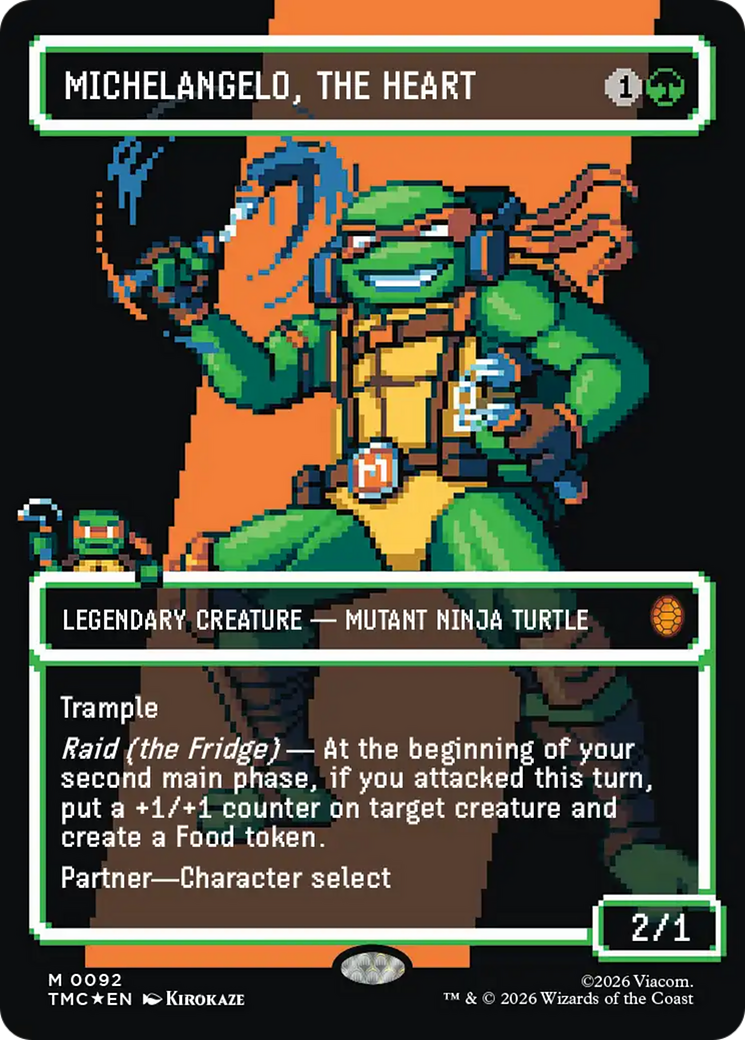 Michelangelo, le Cœur (0093) (Sans bordure) (Foil d'amplification) [Commander Tortues Ninja]