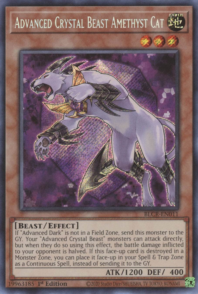Advanced Crystal Beast Amethyst Cat [BLCR-SP011] Secret Rare