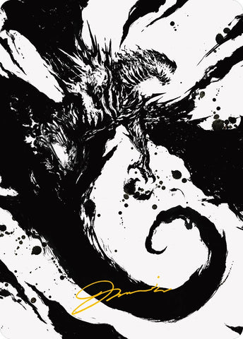 Carta de arte de Hellraiser caprichosa (firma estampada en oro) [Serie de arte Phyrexia: All Will Be One]