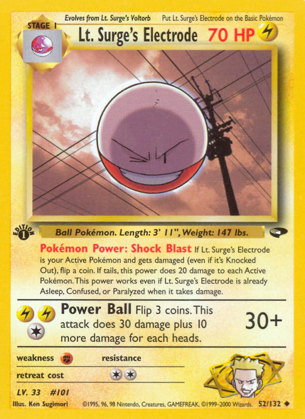 Electrode de Lt. Surge (52/132) [Gym Challenge 1ª Edición]