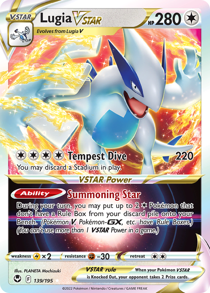 Lugia VSTAR (139/195) (Carta gigante) [Espada y Escudo: Tempestad Plateada]