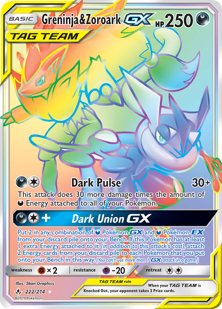 Greninja y Zoroark GX (222/214) [Sol y Luna: Lazos Indestructibles]