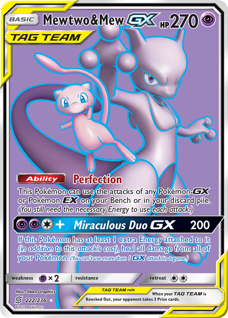 Mewtwo & Mew GX (222/236) [Soleil et Lune : Harmonie des Esprits]