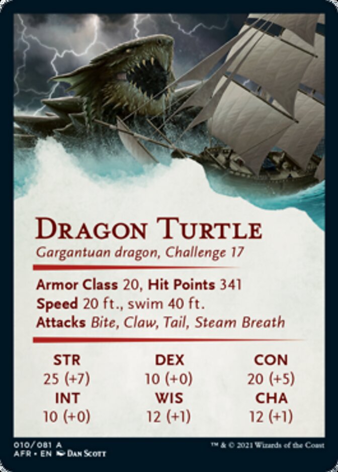 Carte illustrée Tortue-dragon [Série artistique Donjons & Dragons : Aventures dans les Royaumes oubliés]