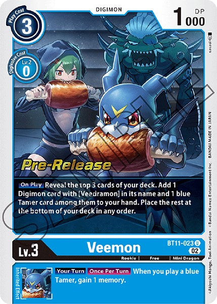 Veemon [BT11-023] [Promociones previas al lanzamiento de Fase Dimensional]